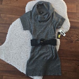 Cowl Neck Belted Sweater Tunic/Dress. NWT!